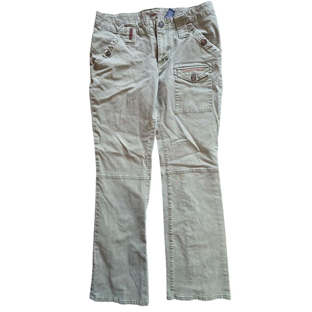 U.S. Polo Assn Women’s 9/10 Green Cargo Utility Pants Y2K Zip Hem